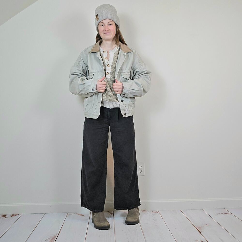 Vintage 90s Y2K Gap Khaki Trucker Jacket Beige Large
